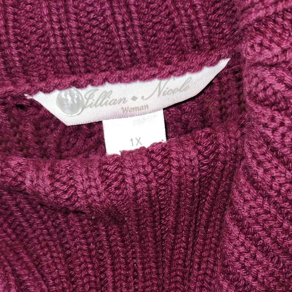 Woman's 3/4 sleeve cowl sweater 1X - Picture 2 of 2